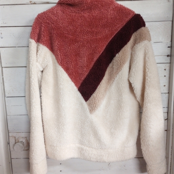Baevely Sherpa Chevron 1/4-Zip Pullover Size Small Color Block Retro Style. - Picture 8 of 12